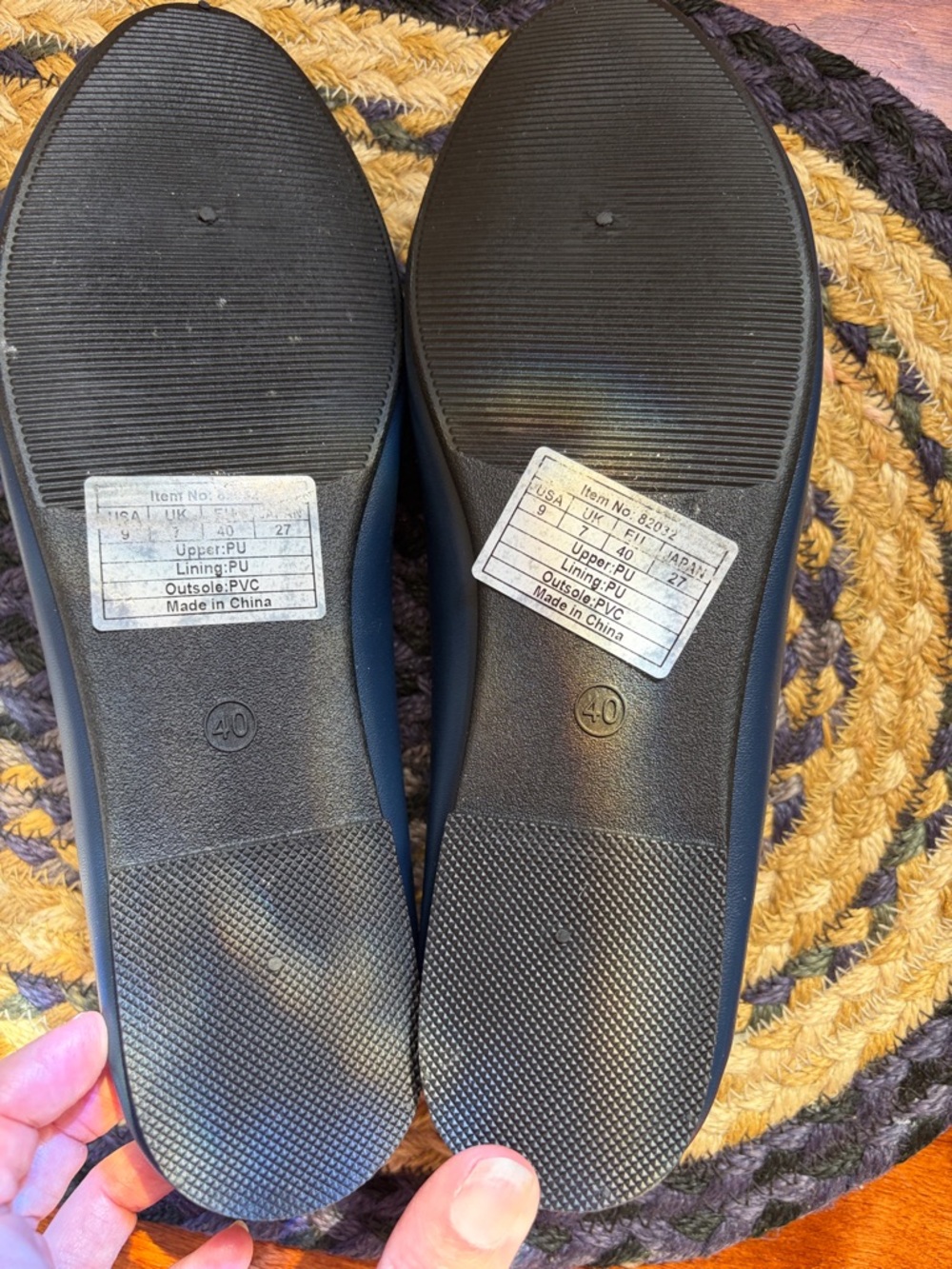 Classic Women's Navy Ballet Flats - Picture 2 of 3